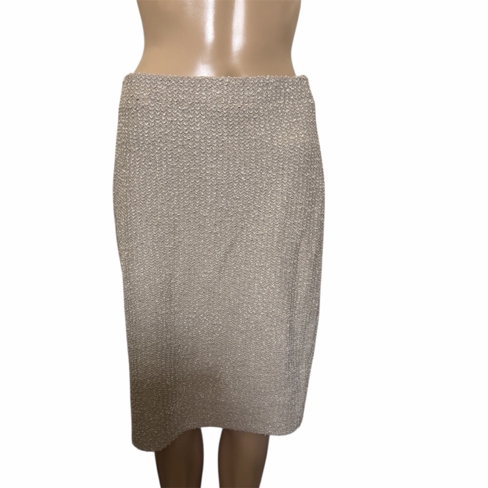 St. John Collection vintage Textured Beige Pencil Skirt